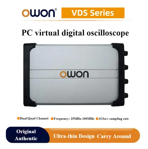 OWON Lilip VDS1022I/2062/2064L Virtual Oscilloscope Dual Channel 25M Mega PC PC