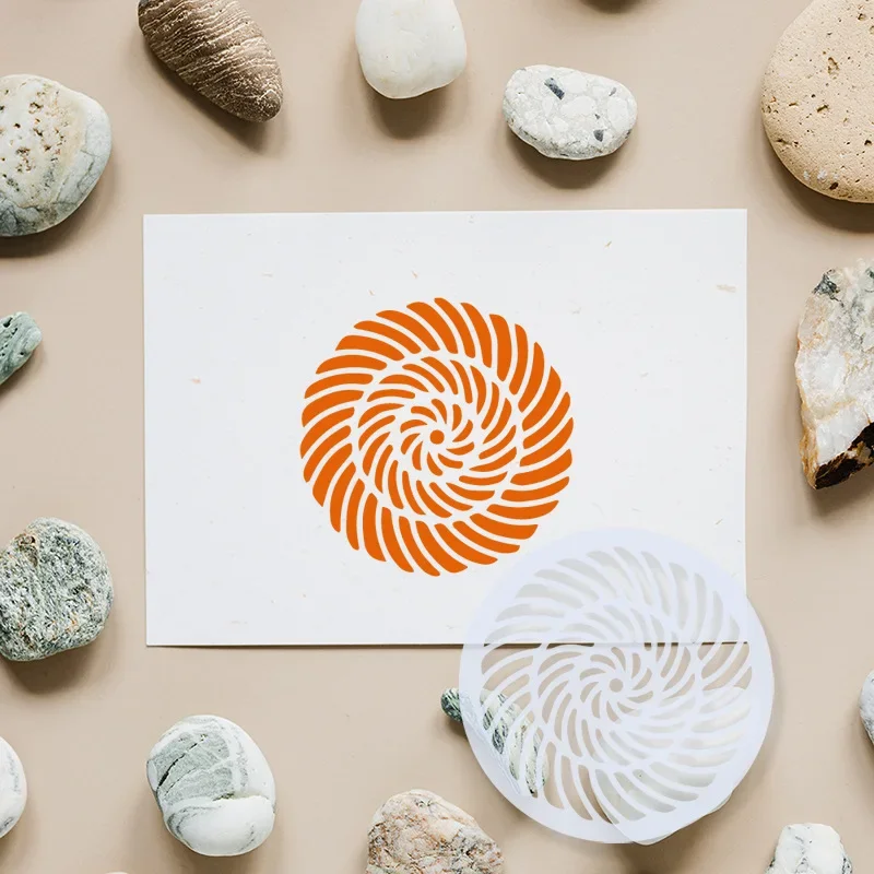 24 unids/set 13cm redondo Mandala geometría DIY capas plantilla para pintura de pared libro de recortes colorear relieve álbum plantilla decorativa