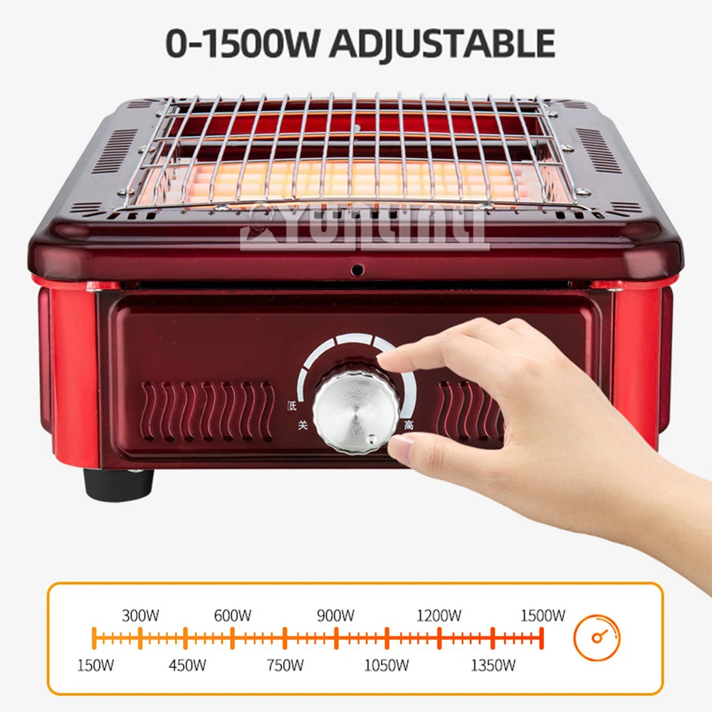 Chauffage domestique pour barbecue, poêle à rôtir, chauffage rapide, fonction barbecue, machine 1500W