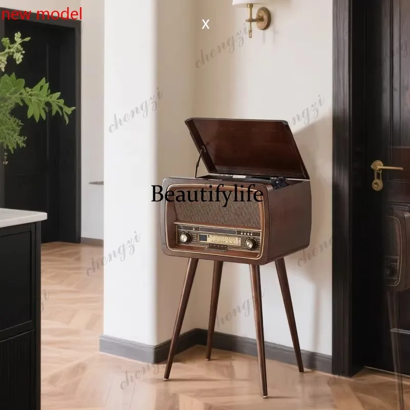 DD182Retro vinyl record player, floor-to-ceiling vertical integrated phonograph, home cafe stereo