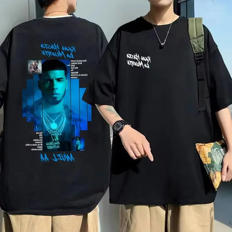 

Rapper ANUEL AA Real Hastala Muerte Album Graphic T-shirt Men Women Hip Hop Fashion Trend T Shirt Male Casual Oversized T-shirts
