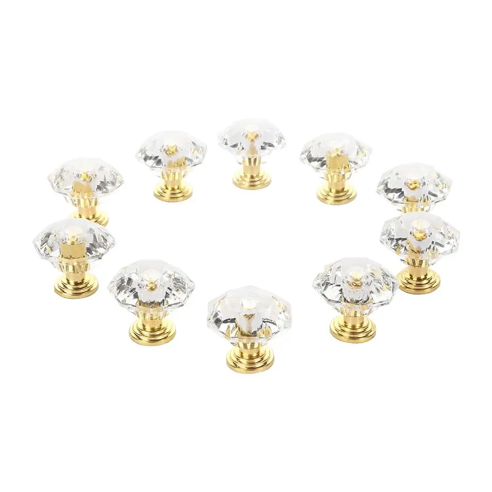 

Fashion Acrylic Cupboard Crystal Wardrobe Drawer Handle Pull Door Knob Home Hardware Furniture Accessories