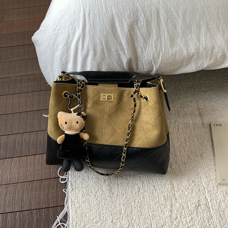 กระเป๋าสะพายข้างหนังแท้คุณภาพสูงสำหรับผู้หญิง - สะพายไหล่ ดีไซน์คลาสสิกหรูหราจากดีไซเนอร์