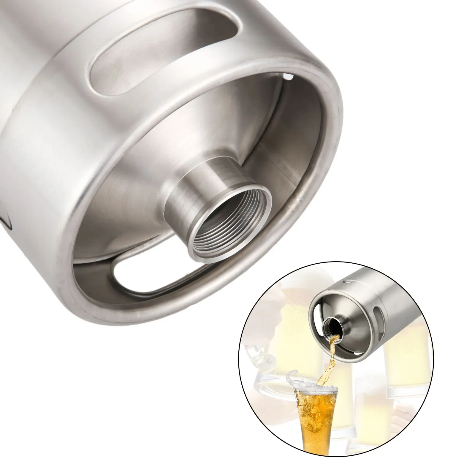 1pc 304 Stainless Steel Mini Keg Growler Canteen 2L/3.6L/4L/5L Craft Beer Dispenser Homebrew Wine Outdoor Picnic Camping Gifts