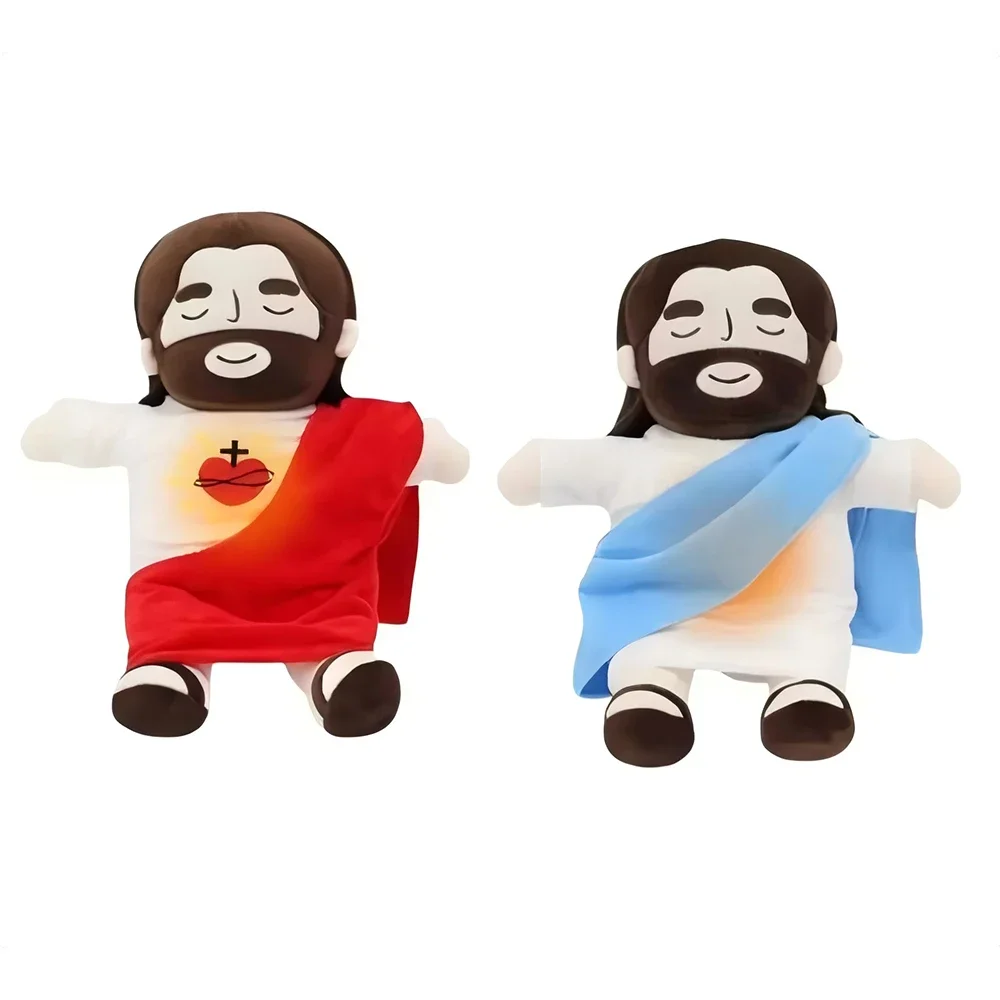 Children Soothing Jesus Plush Toy Breathing Jesus Comforting Stuffed Doll Snuggle Anxiety Relief Calming Rhythm Christmas Gifts