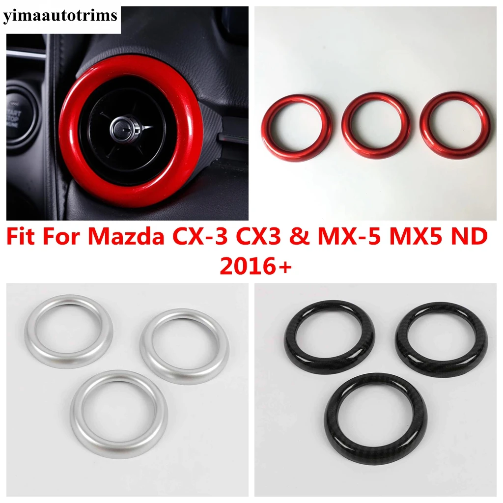 

Dashboard Side Air Conditioning Outlet AC Vent Ring Circle Cover Trim Accessories For Mazda CX-3 CX3 / MX-5 MX5 ND 2016 - 2021