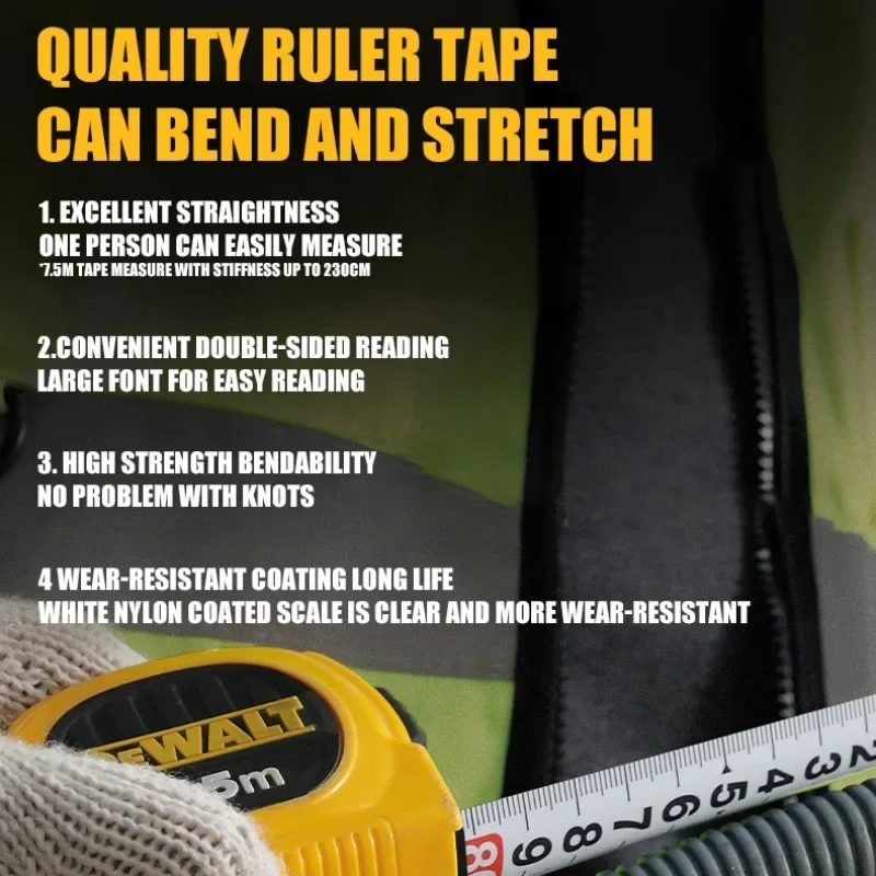 DEWALT DWHT36156L-23/DWHT36158L-23 5M 7.5M Double-Sided Tape Measure