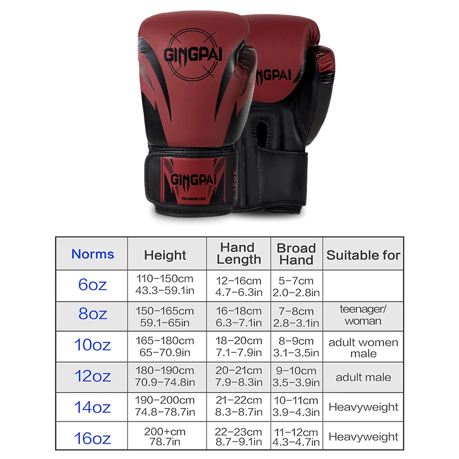 6/8/10/12/14/16 أوقية قفازات الملاكمة المهنية الكبار ساندا الملاكمة التايلاندية القتال قفازات الرجال والنساء التدريب الرمل القتال الحر MMA