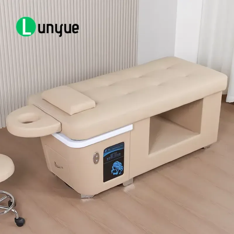 Custom Luxury Electric Massage Bed Japanese Head Spa Water Circulation Fumigation Shampoo Chair Furniture Push Pull