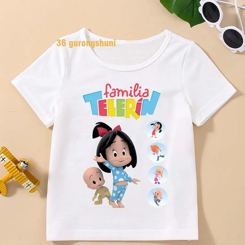 Anime cartoon birthday Graphic T Shirts Familia Telerin Boy T Shirt Boys Cleo Cuquin Kids Clothes Girls Shirts children T-shirts