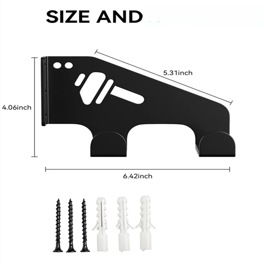 /Black /Iron /Wall Mount Chainsaw Holder Rack For Garage Storage Shed Organization Anti-Slip Protective Hanger Tool Accessories
