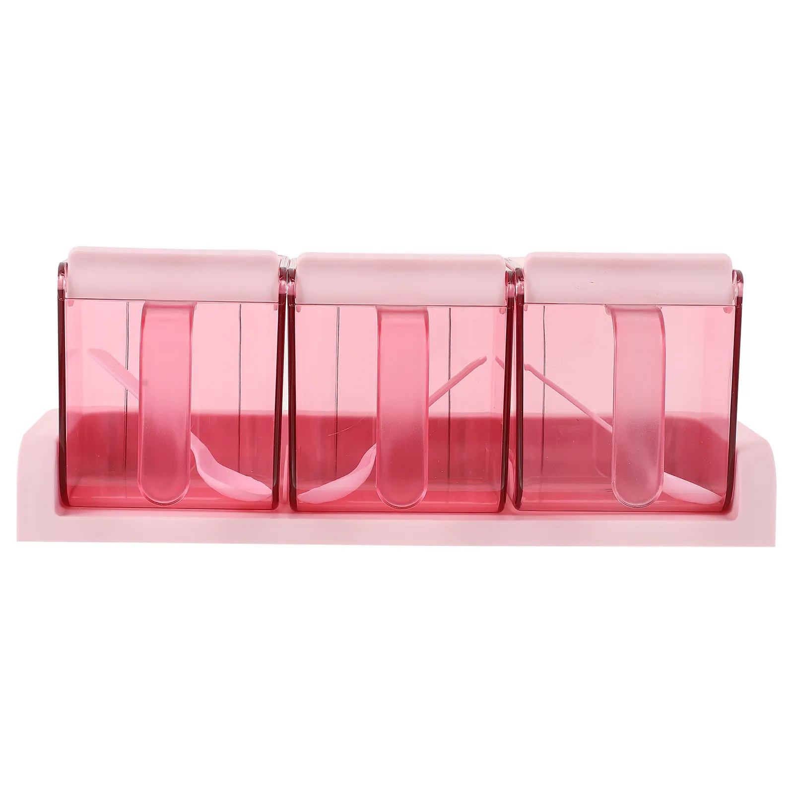 1Set Blue Square Seasoning Box Simple Stylish Large Opening Seasoning Container Kitchen Plastic Spice Holder Salt Pepper Sugar