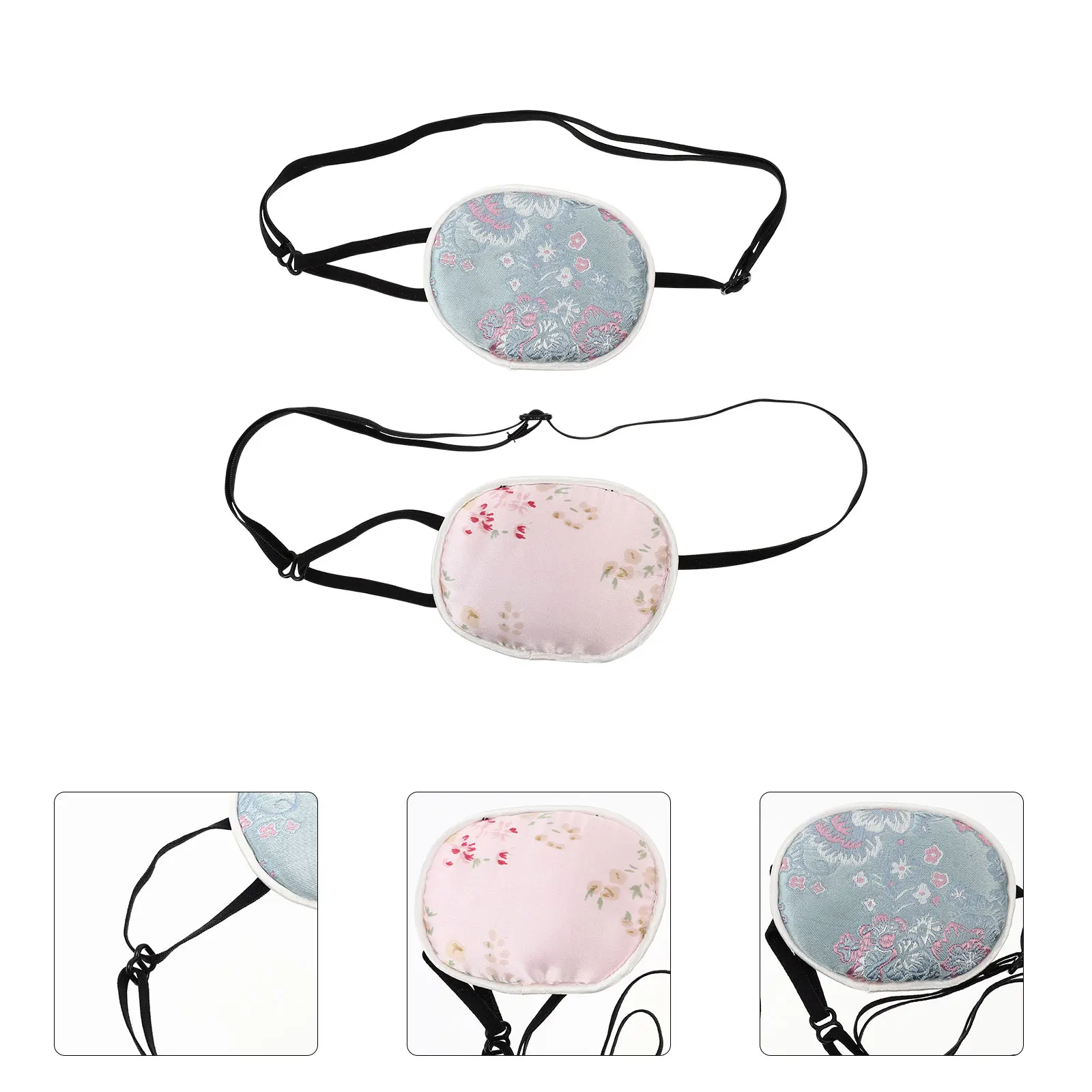 2pcs Silk Patches Adjustable Amblyopia Strabismus Cover Comfortable One Eye Patch For s Breathable Light Blocking Reusable