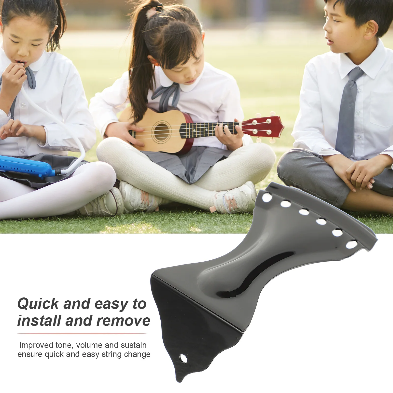 

6 String Black Tailpiece For Dobro Resonator Guitar Perfect Replacement Accessory Metal Quality