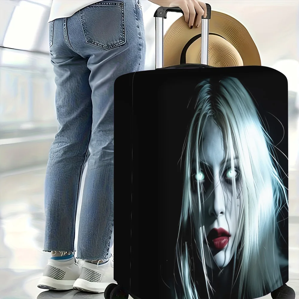 1pc Spooky Eyes Women's Luggage Cover. Fits 18–32-inch suitcases; effectively protects your luggage.