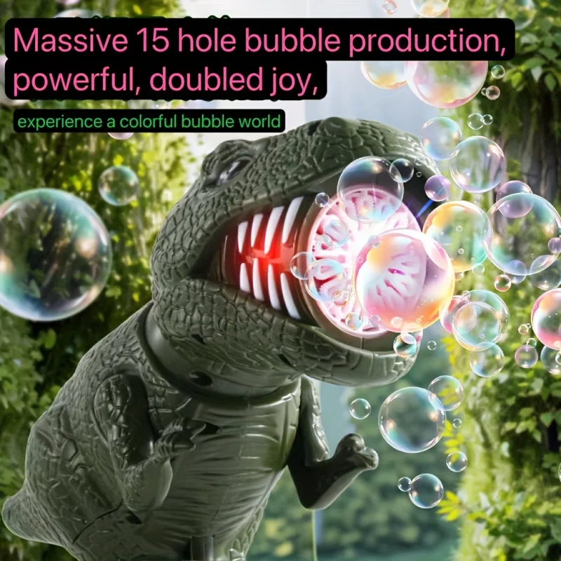 Machine à bulles électrique poreuse dinosaure, jouet avec fonction Cool de têtes secouantes de la lumière, cadeaux d'anniversaire pour garçons et filles, nouvelle collection