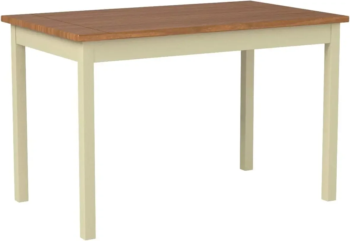 Becky Farmhouse Wood Dining Table, Table Only White 45 in x 28 in x 29 in