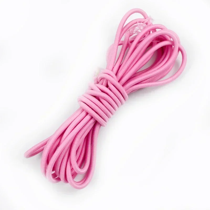 5/10/20/50M 4mm Mehrfarbiges Elastisches Band Rundes Haargummi Hutschnur Gummibänder Kleidungsfederschnur Nähgarn
