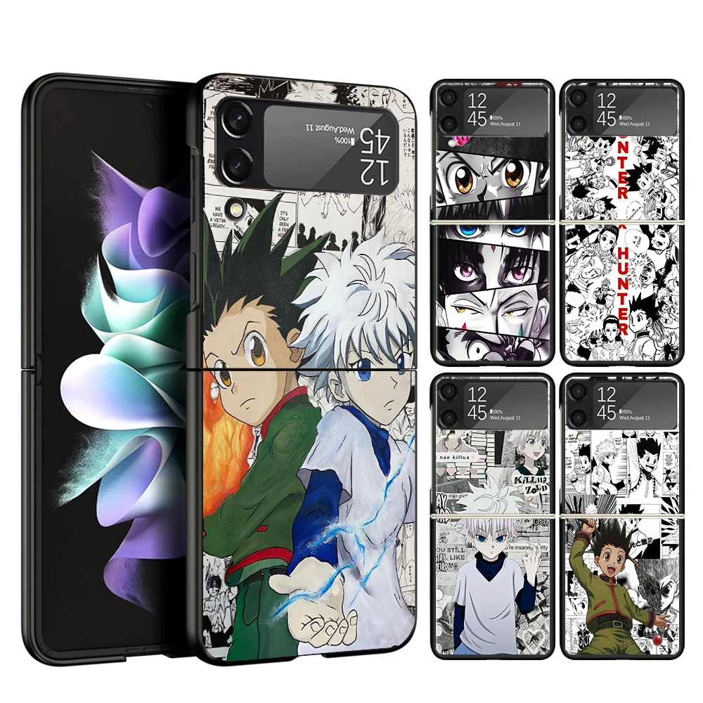 Anime HXH X Hunter Case Phone Cover for Samsung Galaxy Z Flip 6 5 4 3 5G ZFlip6 ZFlip5 ZFlip4 ZFlip3 Black Hard Trend Fundas