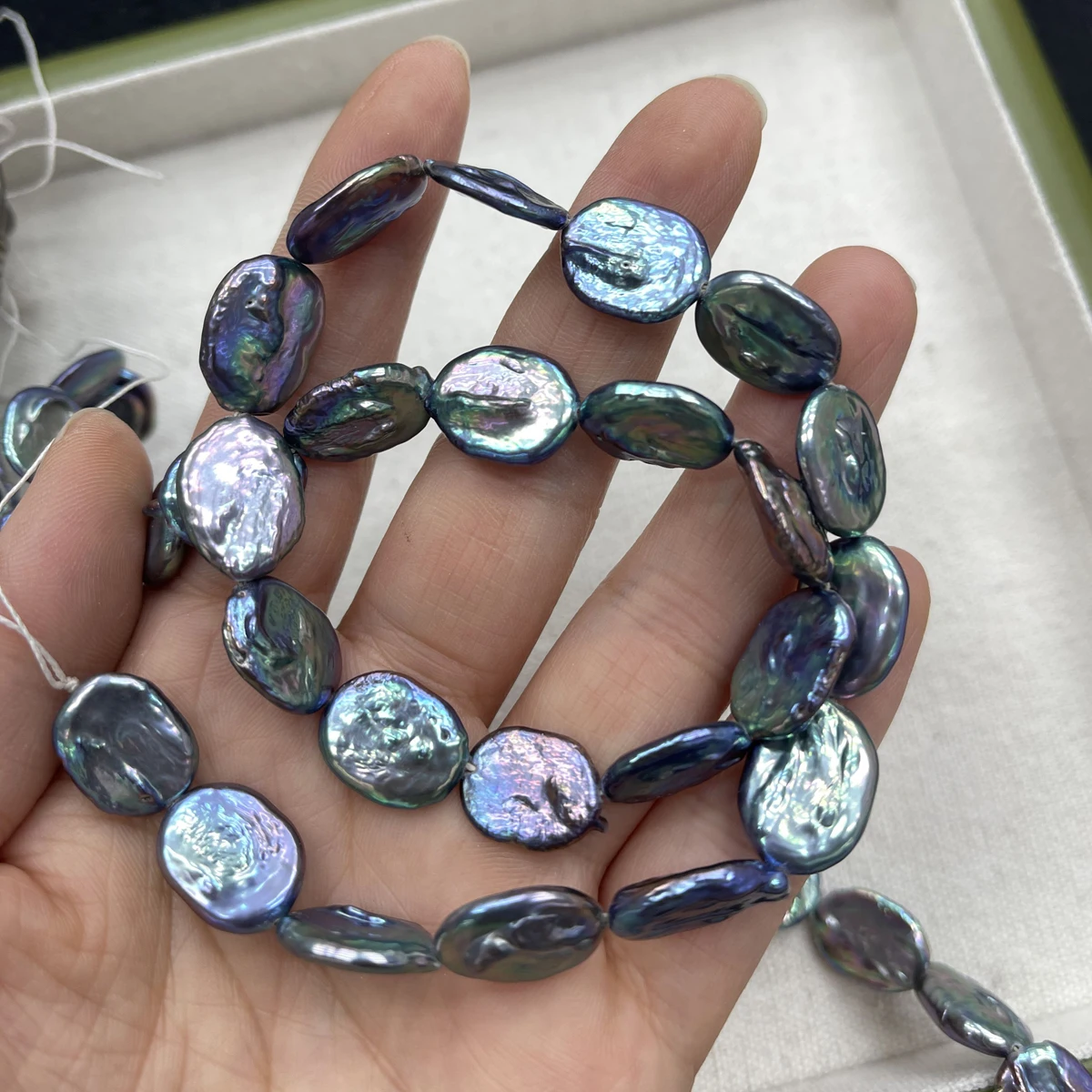 

12x16mm Oval Black Natural Freshwater Baroque Pearl Beads for Jewelry Making Supplies DIY Women Necklace Bracelet Accessories