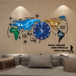 Unique Acrylic Wall Clock 3D DIY Large Wall Hanging Clock with Stickers for Office Home Living Room Wall Art Home Decorations