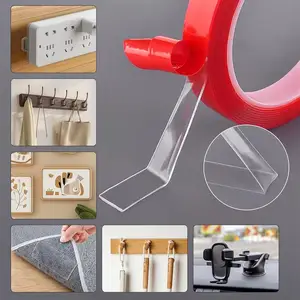 Bant, çift taraflı akrilik şeffaf gri 3 / m, nano bant ağır hizmet tipi, yapışkan, iz bırakmadan, şeffaf ve yapışkan 8 en çok satılan, koli bandı, gri-1 numara