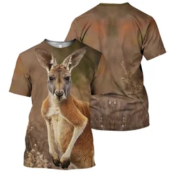 3D Printed Australian Kangaroo Koala Sloth T-shirt Animal Graphic Short Sleeve Round Neck T Shirts Summer Oversized Street Tees