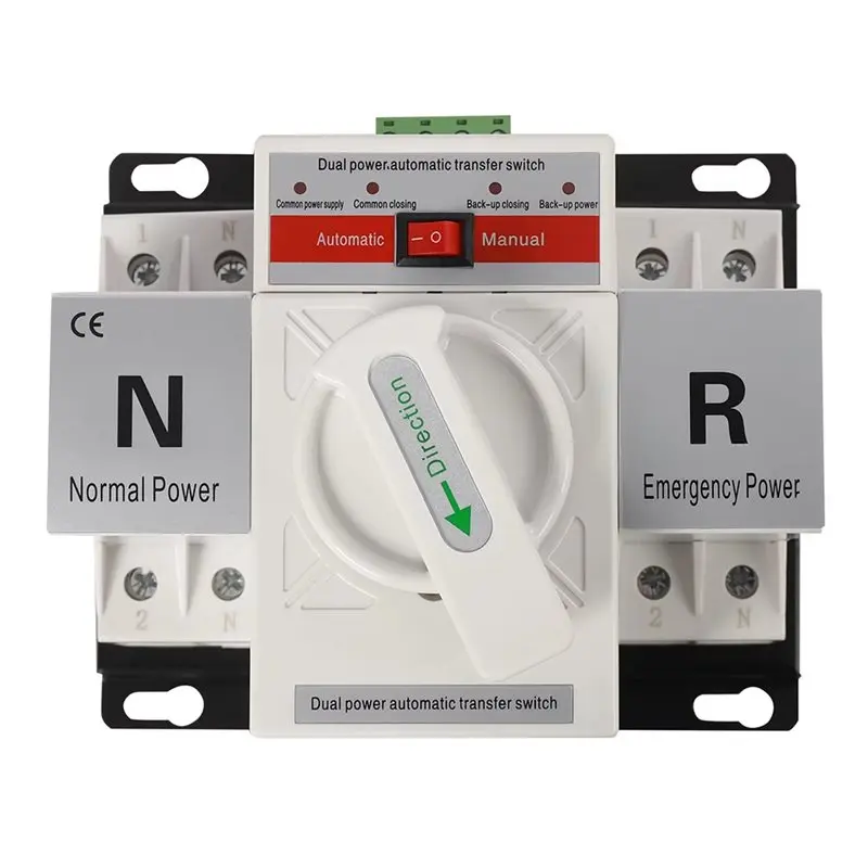 

AED7-110V 220V 2P 63A Mini Dual Power Automatic Transfer Switches Toggle Controller Change-Over Switch Self Cast Conversion