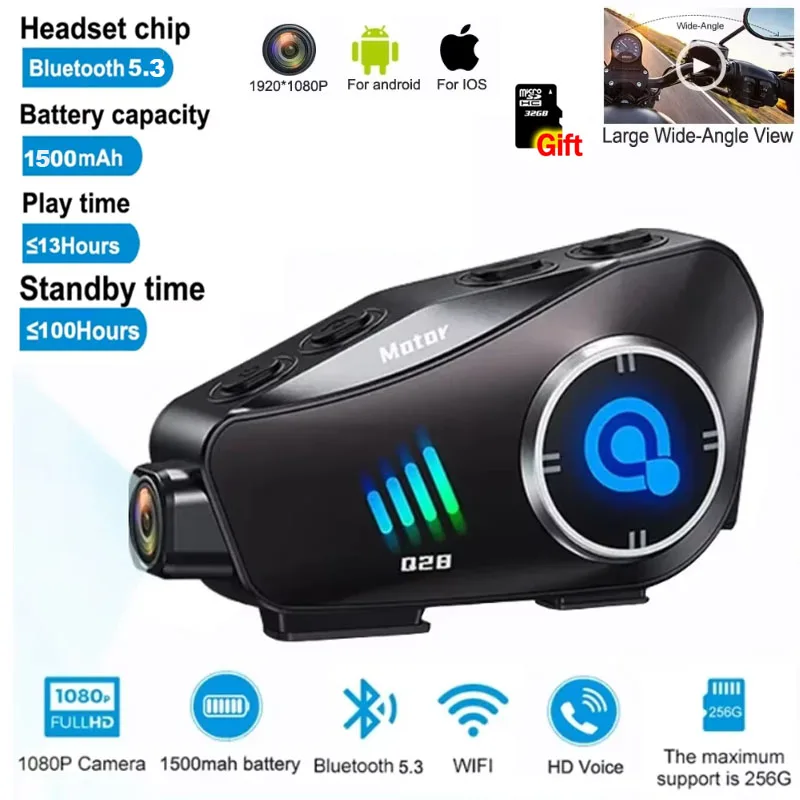 motorcycle-helmet-headset-bluetooth-hands-free-call-earphone-1500mah-1080p-video-dashcam-wifi-camera-camera-waterproof-headphone