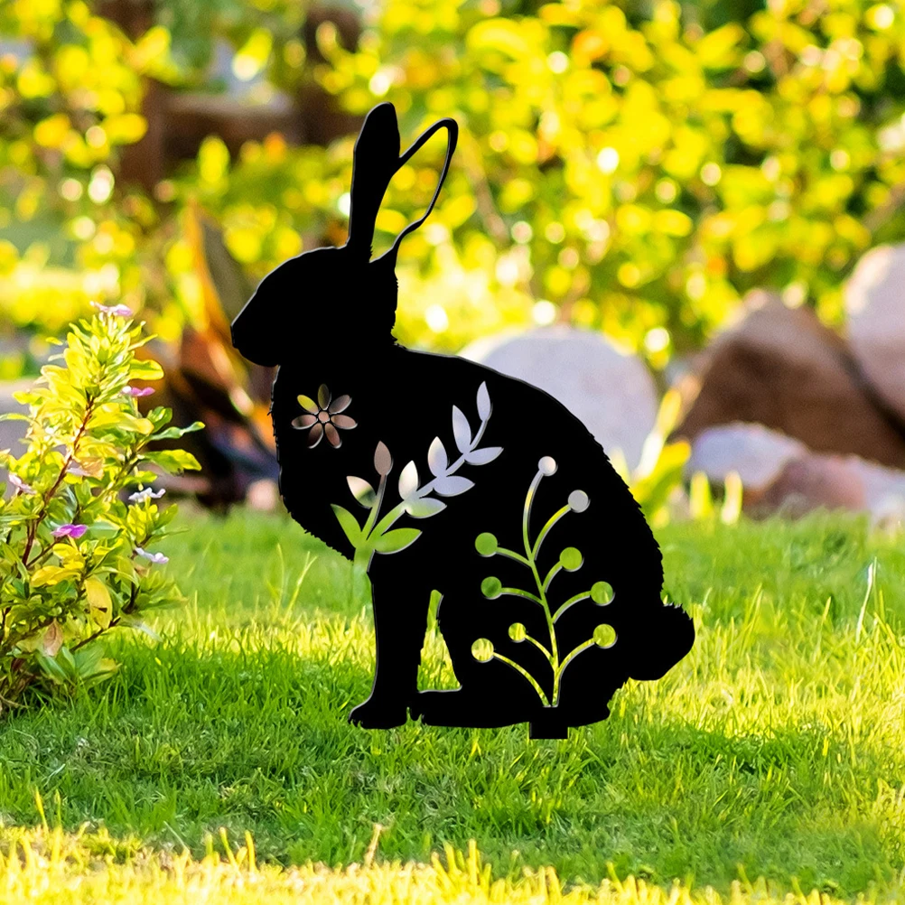 

3 Pcs Garden Decor Easter Yard Stakes Lawn Signs Outdoor Crafts Bunny Planter Stake Decorations Easter Festive