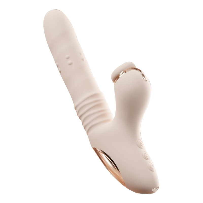 APP Remote Control Telescopic Thrusting Silicone Dildo with Clitoral Suction Vibrator for Women - Adult Toy with Suction Cup