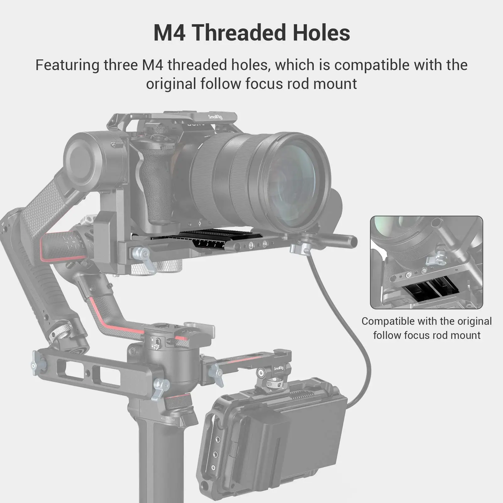 SmallRig-Placa de liberación rápida Manfrotto para DJI RS3 /RS3 Pro/RS 2/RSC 2/RS 4/RS 4Pro/ronin-s, cardán con agujero roscado 1/4, 3158B