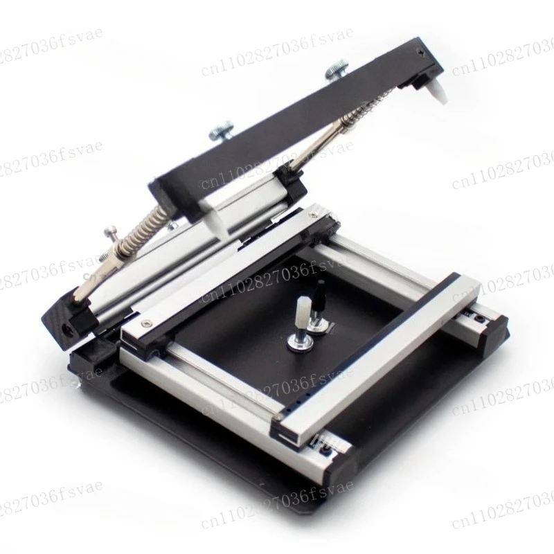 SMT PCB Steel Mesh Solder Paste Printing Table,100x100MM Manual Small Screen Printing Station view 3