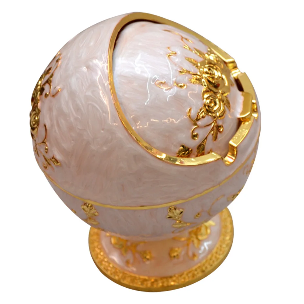 

Stainless for Style Gold Retro Cigar Ashtray Decorative Vintage Cigarette Container