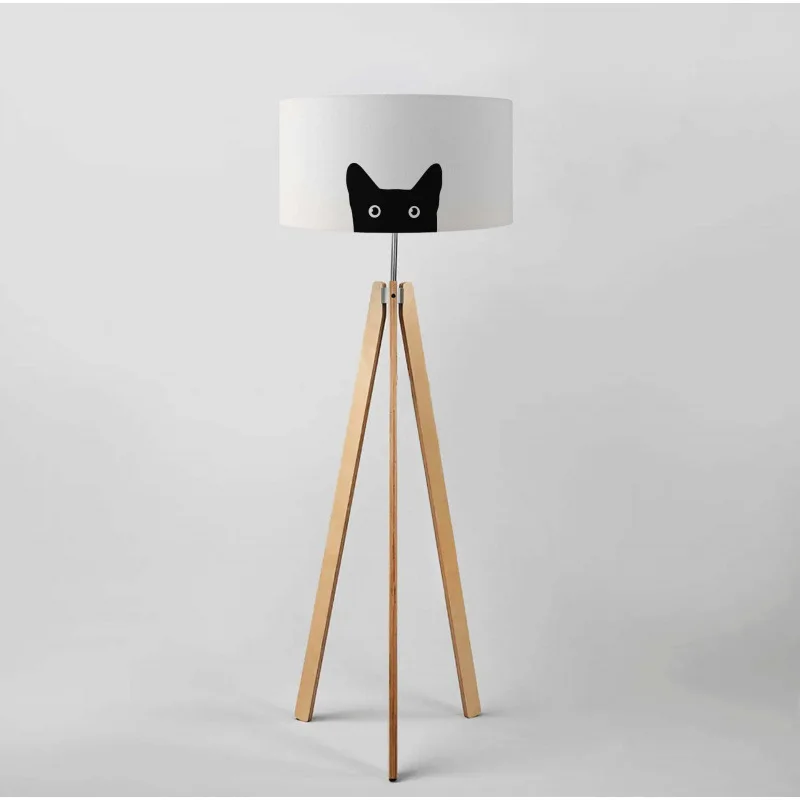 Cat big head floor lamp chandelier model room small fresh vertical table lamp dining table restaurant bedside
