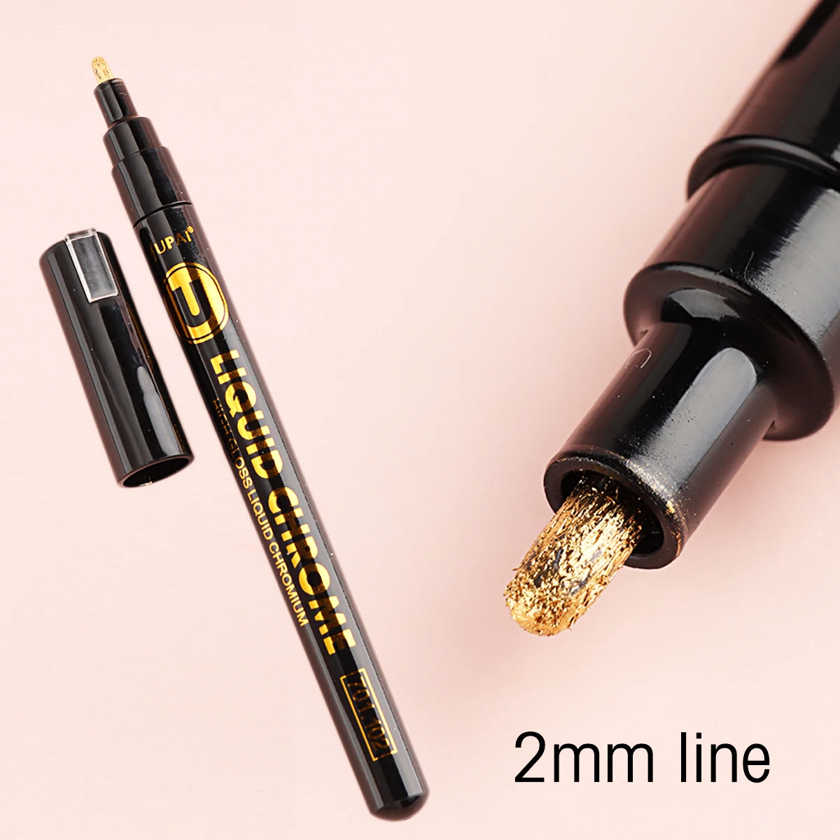 Metal Gold Nail Marker Pen Painting Drawing Graffiti Waterproof Pencil Lines Tool Abstract Wave Stripe Brush Pen Manicure LE704