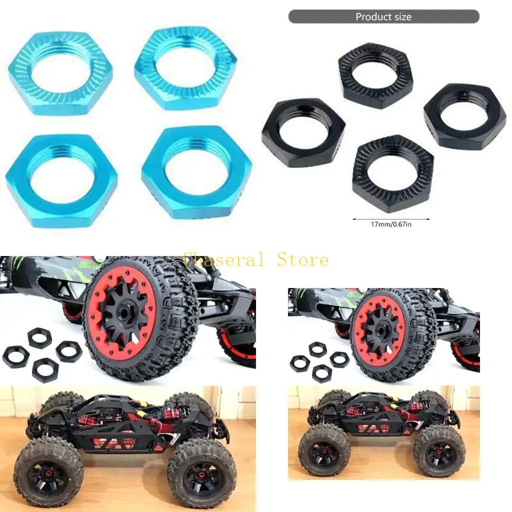 

E7CE Wheel Nut Upgrades for 1/8 Truck Car Interior Parts Model Remote Car Model 17mm Hub Replacement Accessories