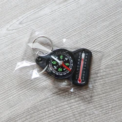 Termômetro Multifuncional para Camping, Ferramenta de Navegação, Guia Apontando, Medidor de Temperatura Impermeável, Keychain Watch, 3 em 1, 1Pc