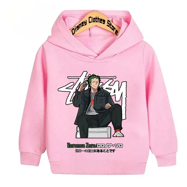 Anime One Piece Hoodie for Kids Clothes Boys Fashion Luffy Pullover Sport Sweatshirt Coat Girls Clothing