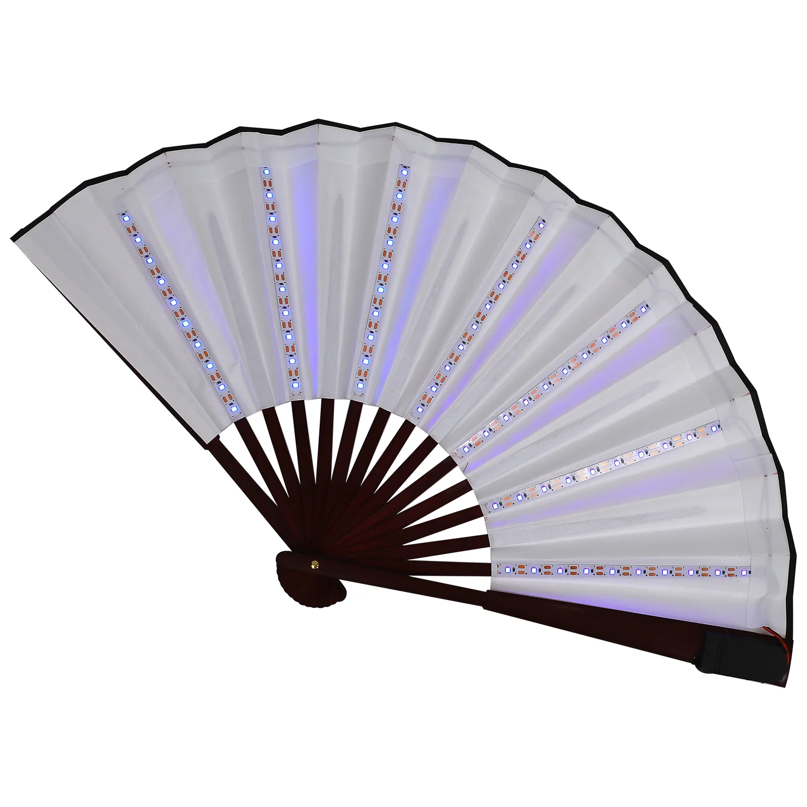  Glowing Led Light Fan Large Hand Fan Wood Hand Fan Folding Hand Fan Decorative Fans Home Decor Dance Club Fan