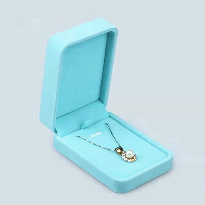 Jewelry Boxes For Ring Necklace Pendants Soft Blue Velvet High Quality Luxury Packaging Beautiful Boxes