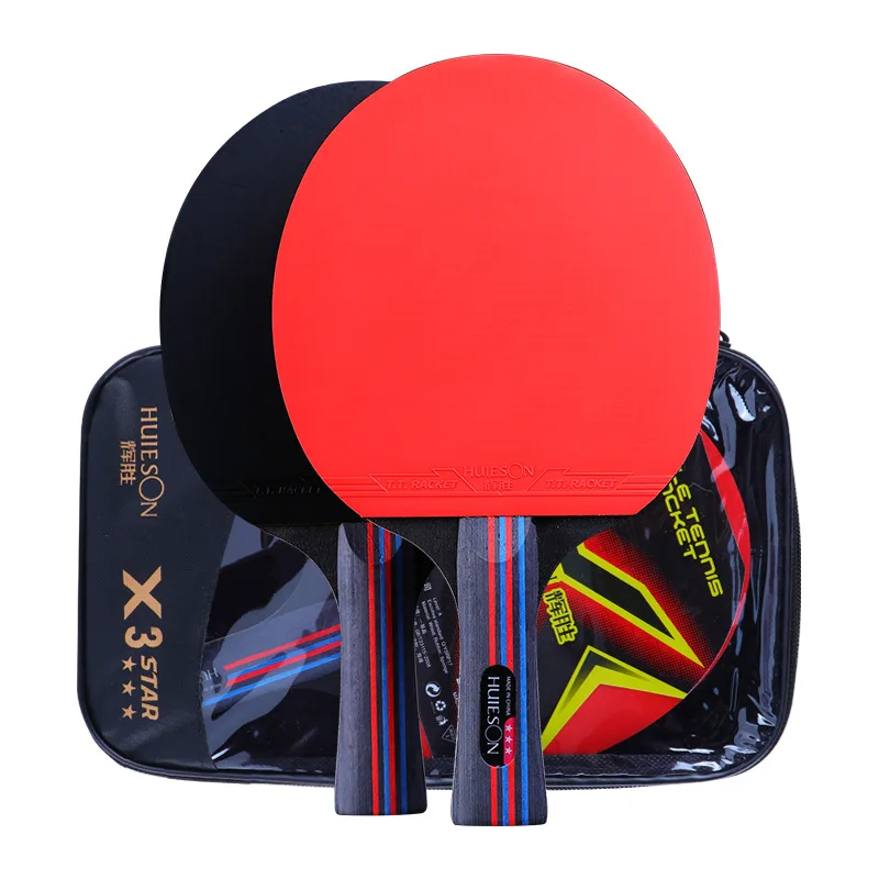 Huieson New 3 Star Table Tennis Racket Pure Wood Base Beginner Leaner Pingpong Racket Set