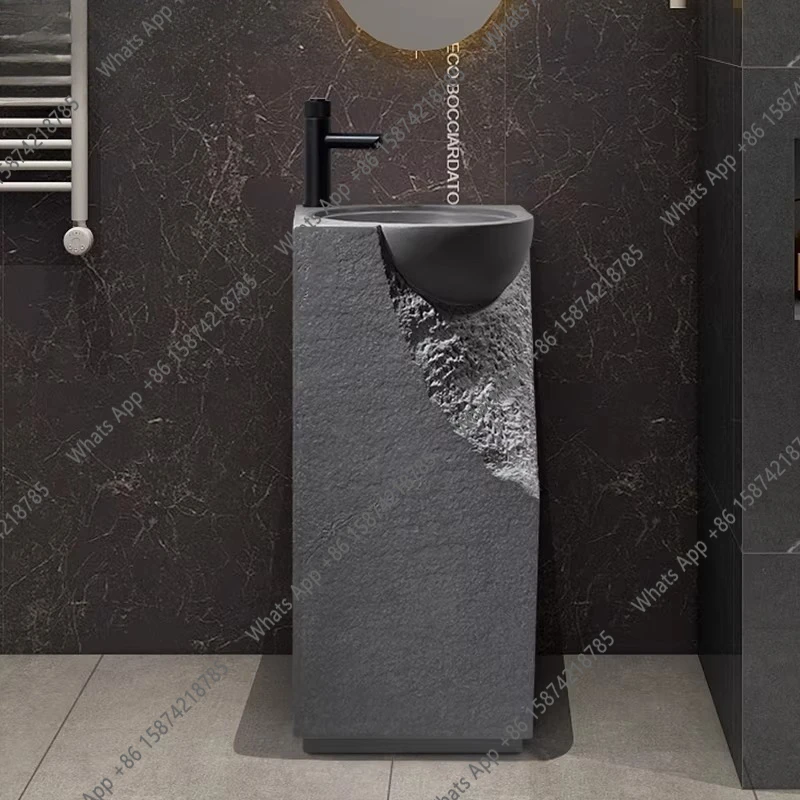 

Уличная напольная раковина-колонна для двора, интегрированная с балконом, художественная раковина для умывания, персонализированная, для отелей и садов, креативная.