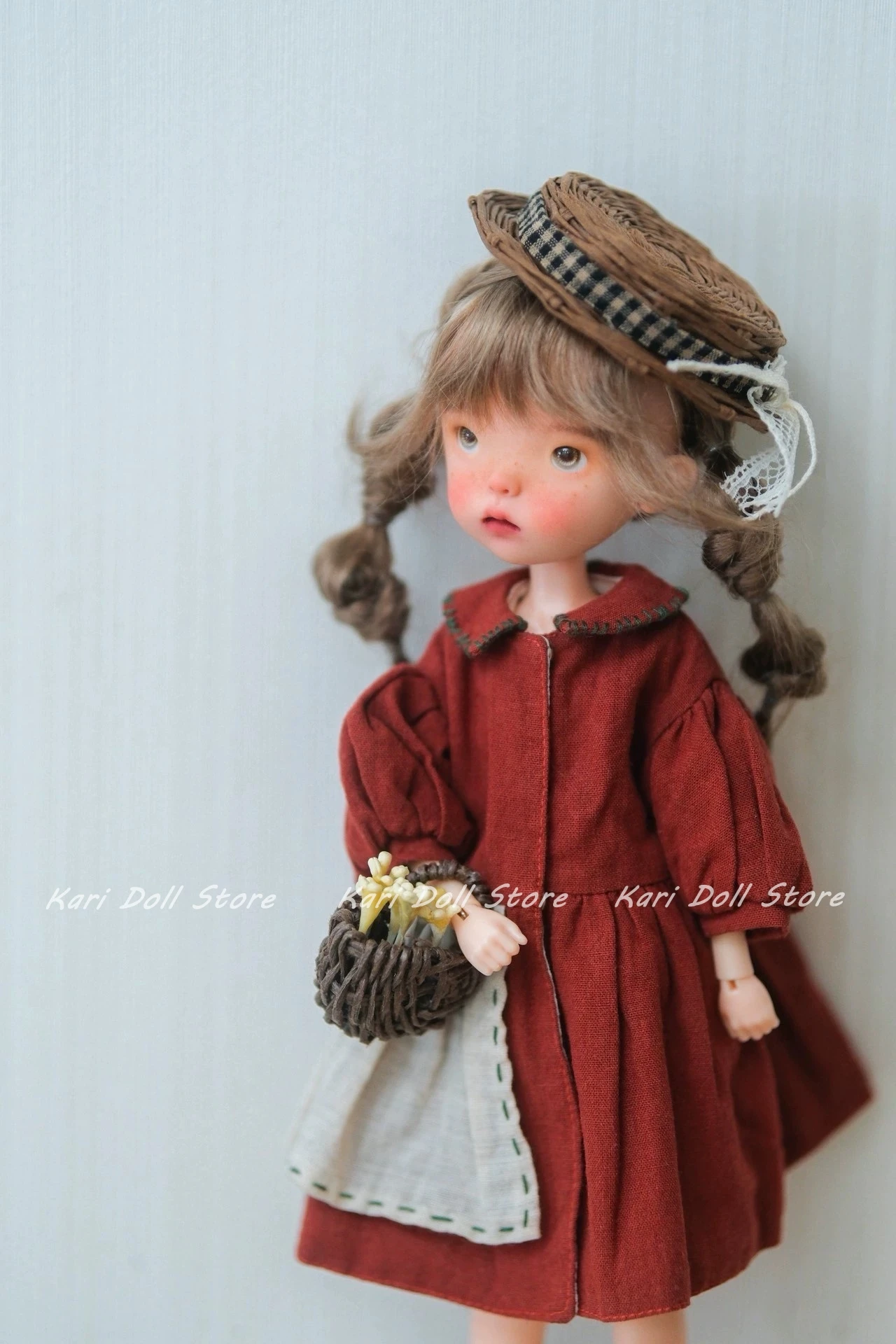 

Kari Doll Clothes and skirts Red paired with white vintage for Landazz Landoudou ob22 ob24Doll