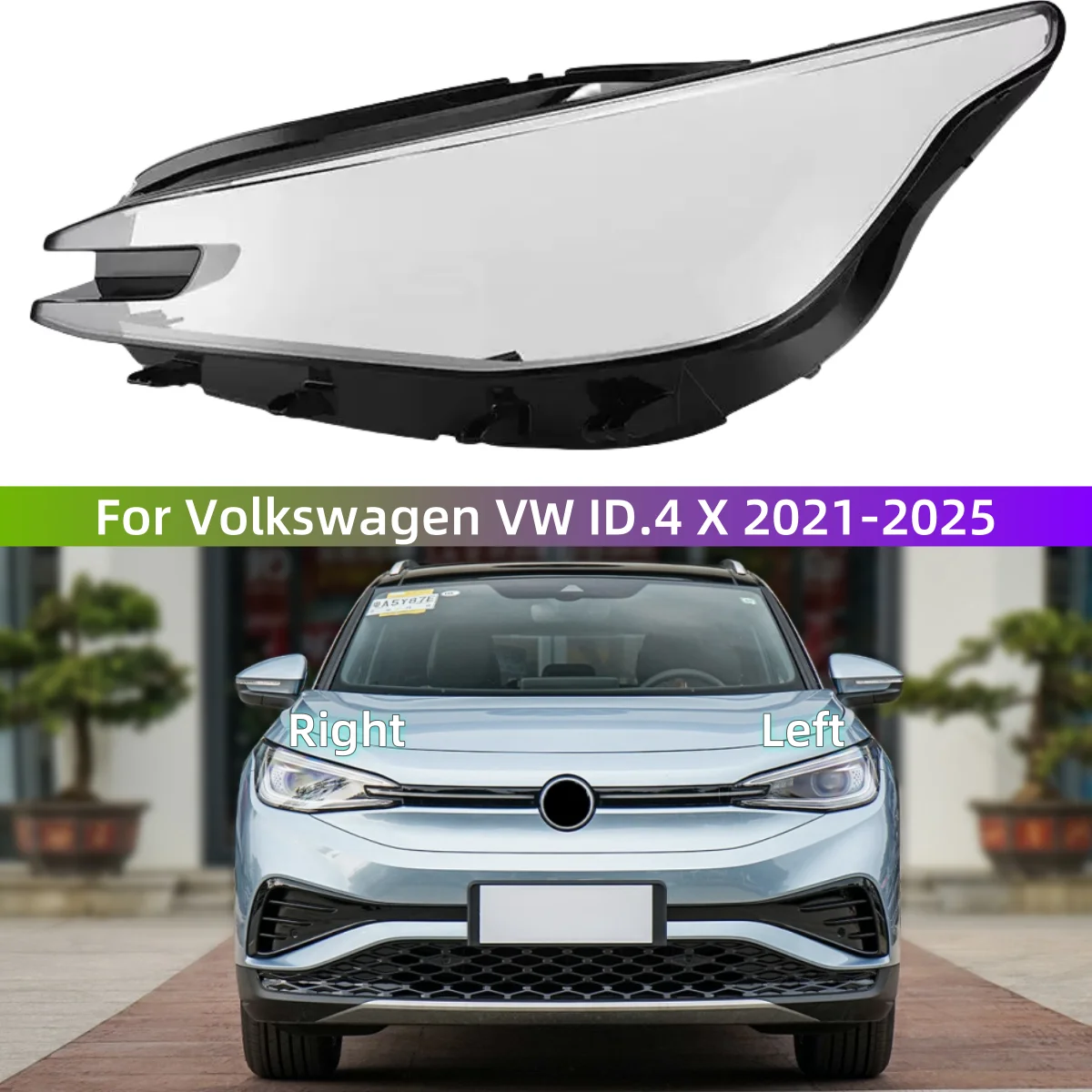 

Для Volkswagen VW ID.4 X 2021 2022 2023 2024 2025 автоаксессуары фары стекло прозрачное анти-УФ и антивозрастное