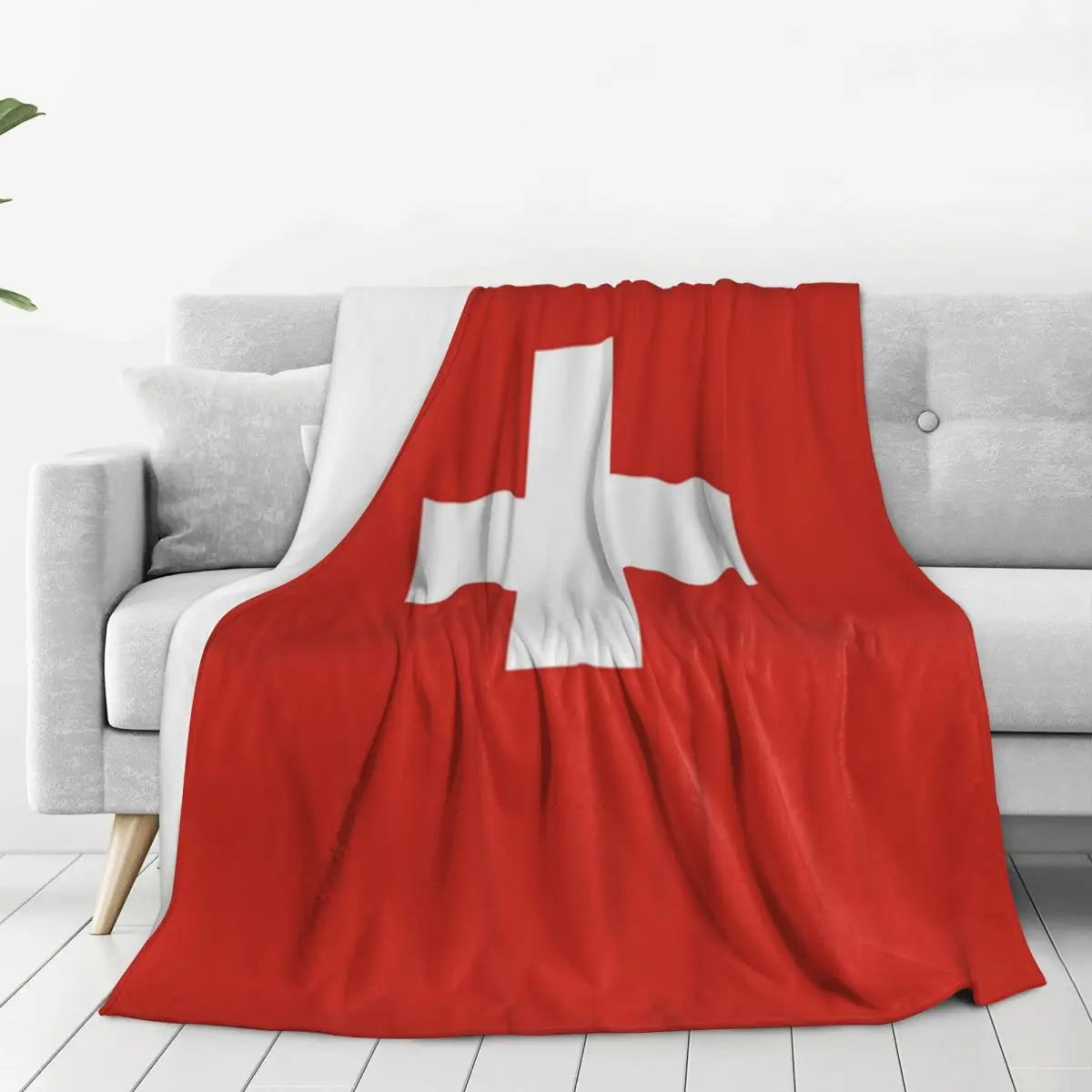 Swiss Switzerland Flag Blanket Fleece Super Soft Sofa Throw Blankets For Home Bedroom Office Throws Bedspread Quilt