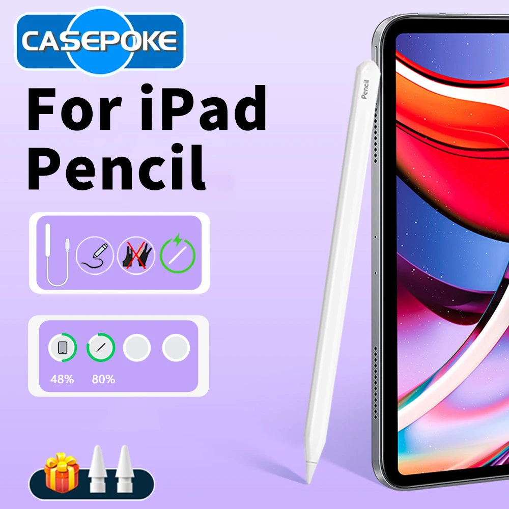 

НОВЫЙ стилус для Apple Pencils 2, беспроводная зарядка, 2025 iPad 11 13 M2 M3 Pro 13 11 M4 5/6/7/8/9/10th Gen Air 3/4/5/6 Магнитная ручка