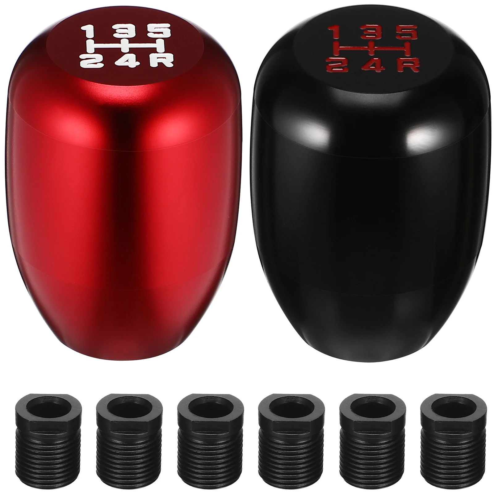 

2 Pcs Wave Stick Head Car Accessories Gear Metal Shift Knob Aluminum Alloy Knobs 6 Speed