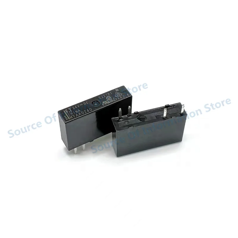 10Pcs MYAA024D Slim Electromagnetic Relay 24VDC Coil 5A Contact Rating, 4-Pin Through Hole Relay for Automation Equipment