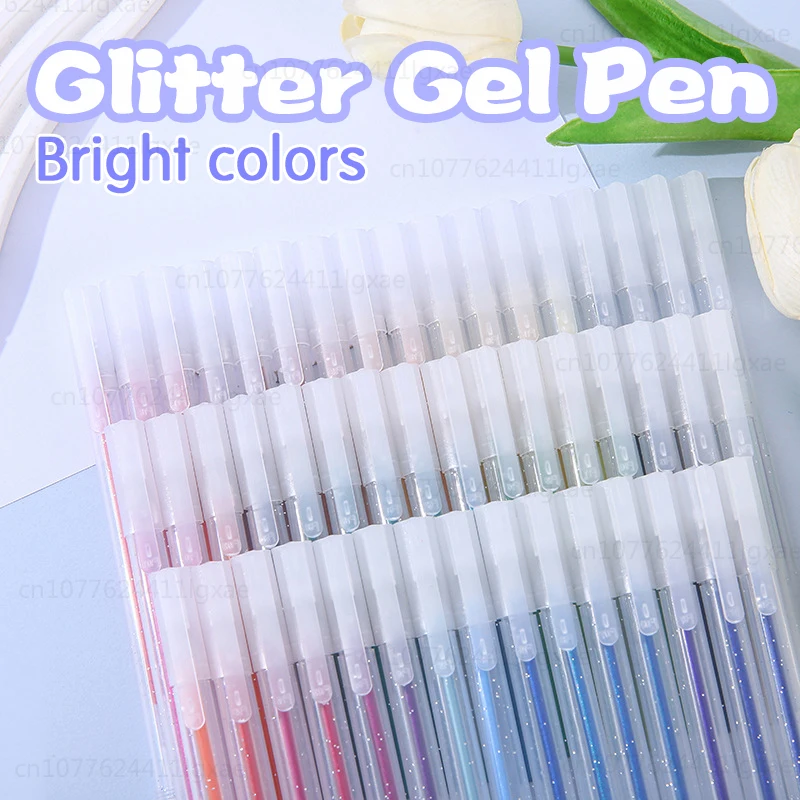 

12/24/36/48 Colors Glitter Gel Pen Set Stationery Iitems 1.0mm Gel Pens DIY Writing Drawing Stationery Back to School Supplies